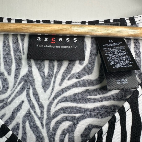 Y2K Zebra Blouse. Black and White. Medium. - Picture 3 of 4